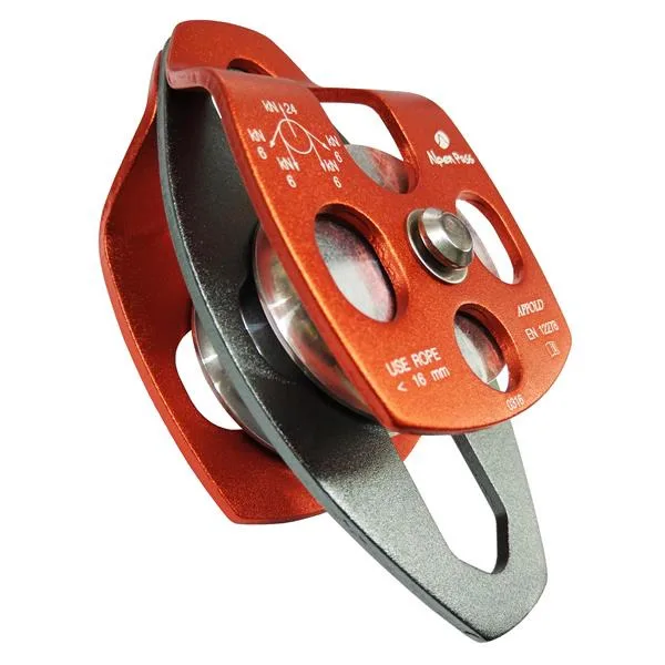 Polia Dupla Lateral Para Corda - 24Kn - Placas Oscilantes - Appold - Alpen Pass