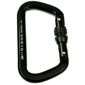 Mosquetão Aço Alpen Pass D Trava Rosca 70Kn - Cor Preto - Bull Black