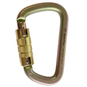 Mosquetão Aço Alpen Pass D Trava Automatica Tripla Trava 45Kn