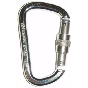 Mosquetão Aço Inox Alpen Pass D Trava Rosca 34Kn