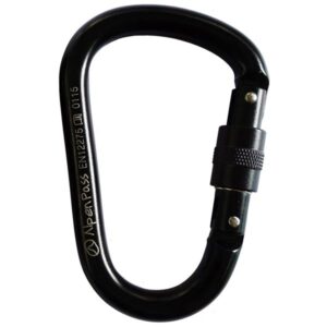 Mosquetão Aço Alpen Pass Hms Trava Rosca 35Kn - Cor Preto - Hamelin Black