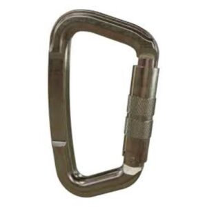 Mosquetão aço "D" Assimetrico - Trava Automatica - Ab. 23 - 40kn - Bicromatizado - QFix